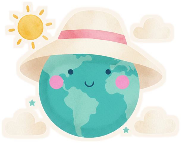 El mundito con su sombrero de sol, listo para el verano